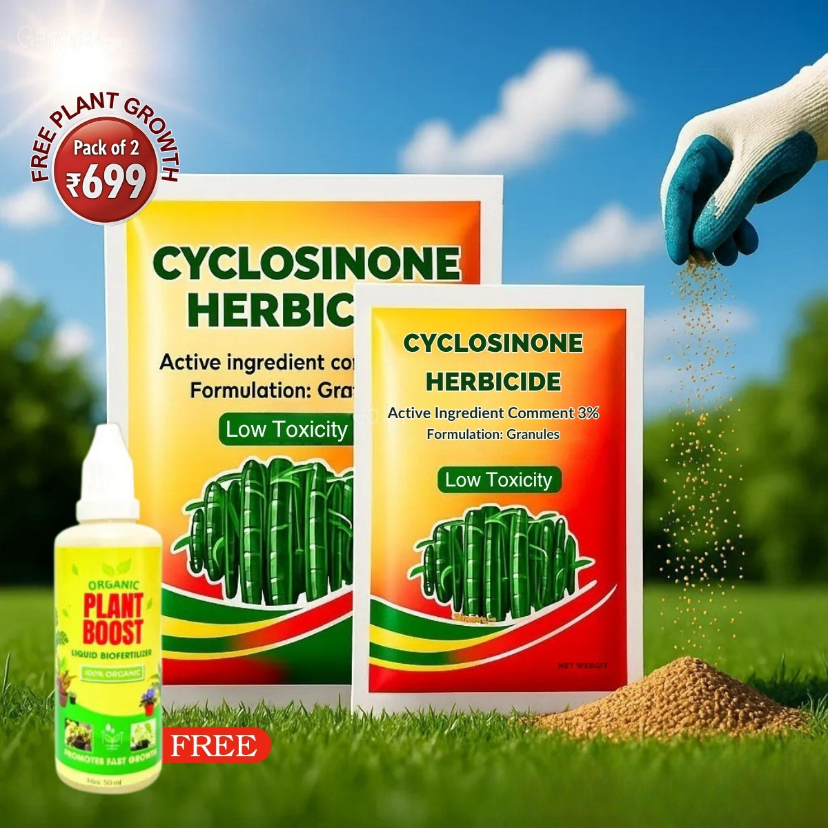 Cyclosinone Herbicide Granules + FREE Plant Growth Supplements 🔥 Buy 1 Get 1 Free