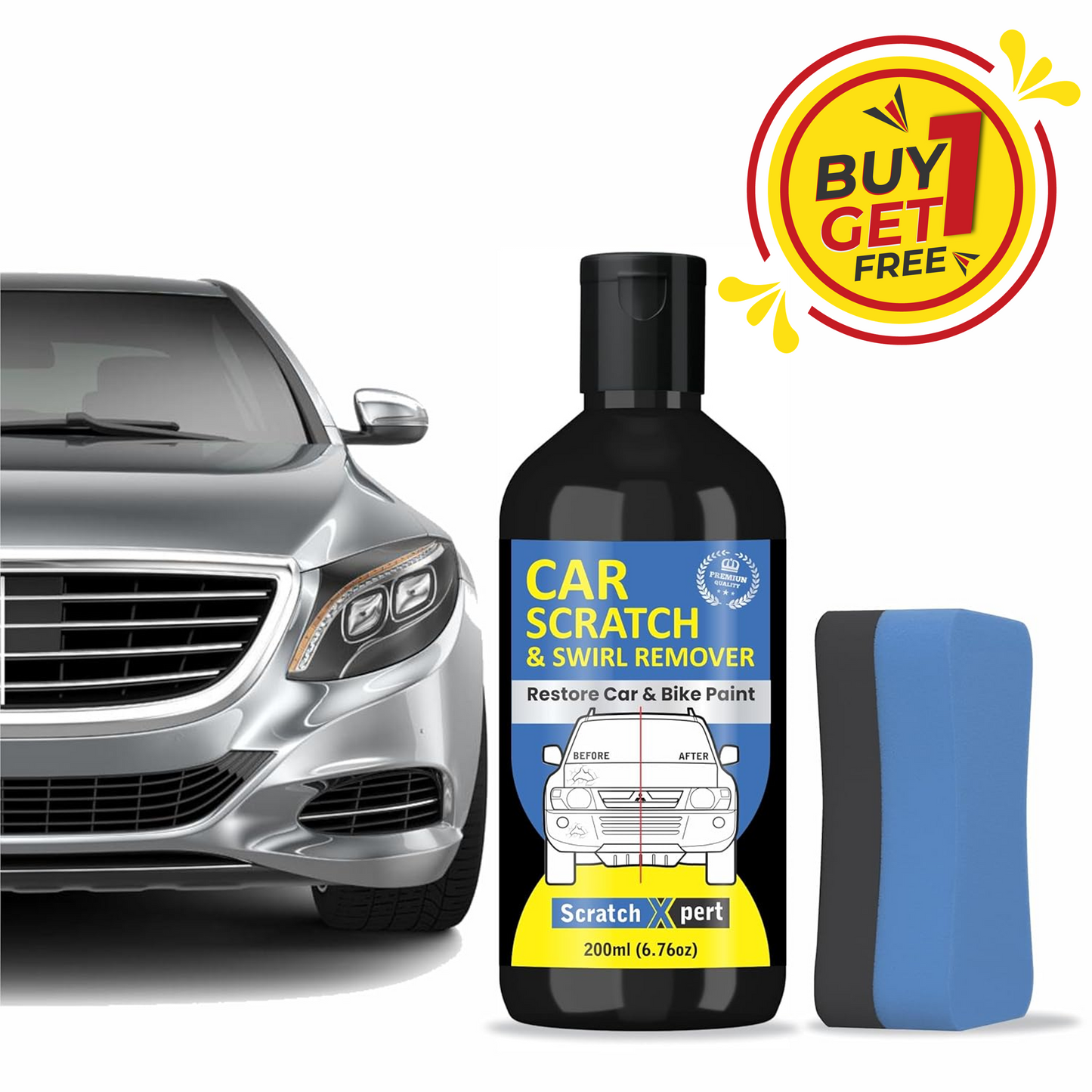 Scratch-Xpert Car Scratch Removal Cream – BUY 1 GET 1 FREE | Restore Your Car’s Shine Instantly