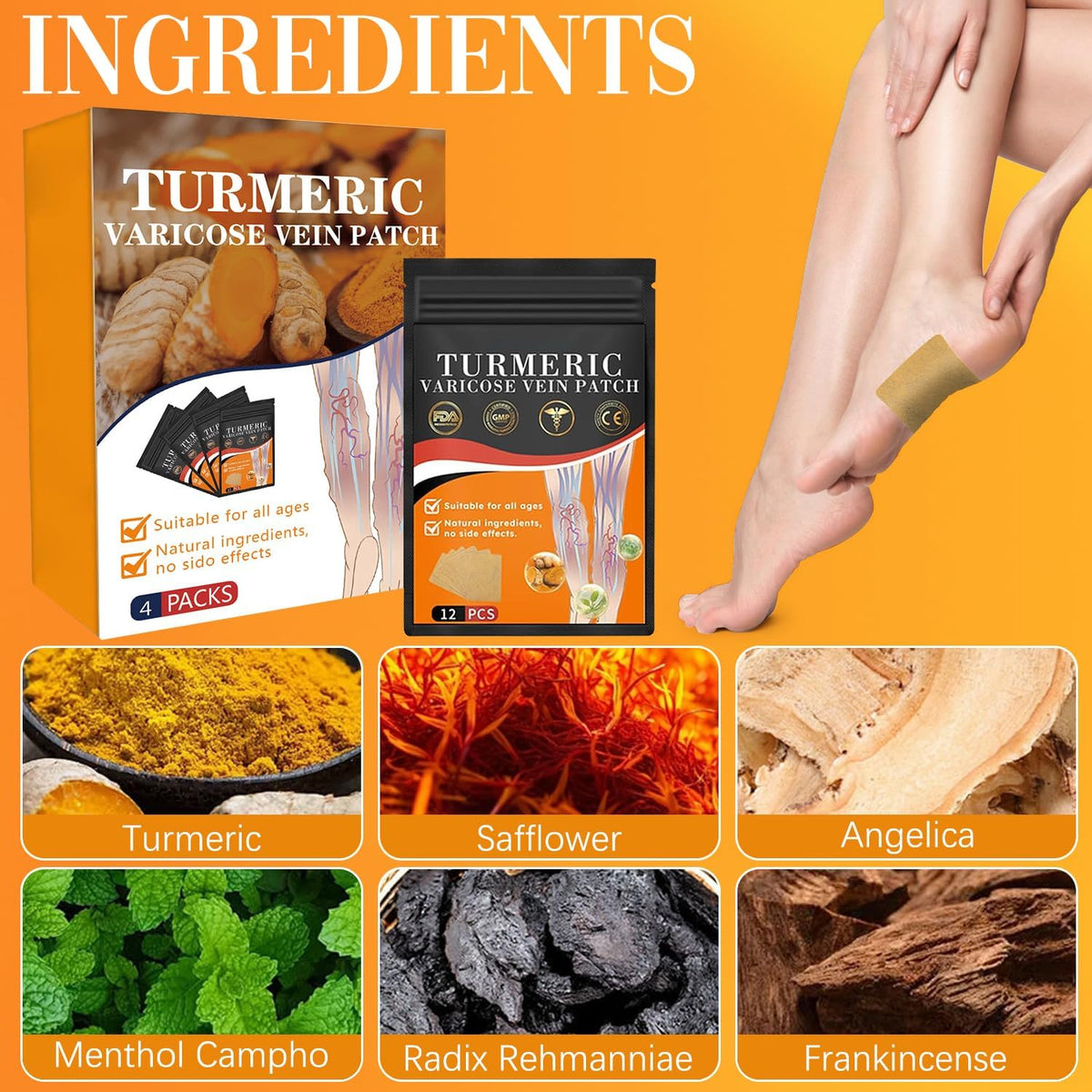 Turmeric Varicose Vein Patches – FLAT 50% OFF | Natural Relief & Healing