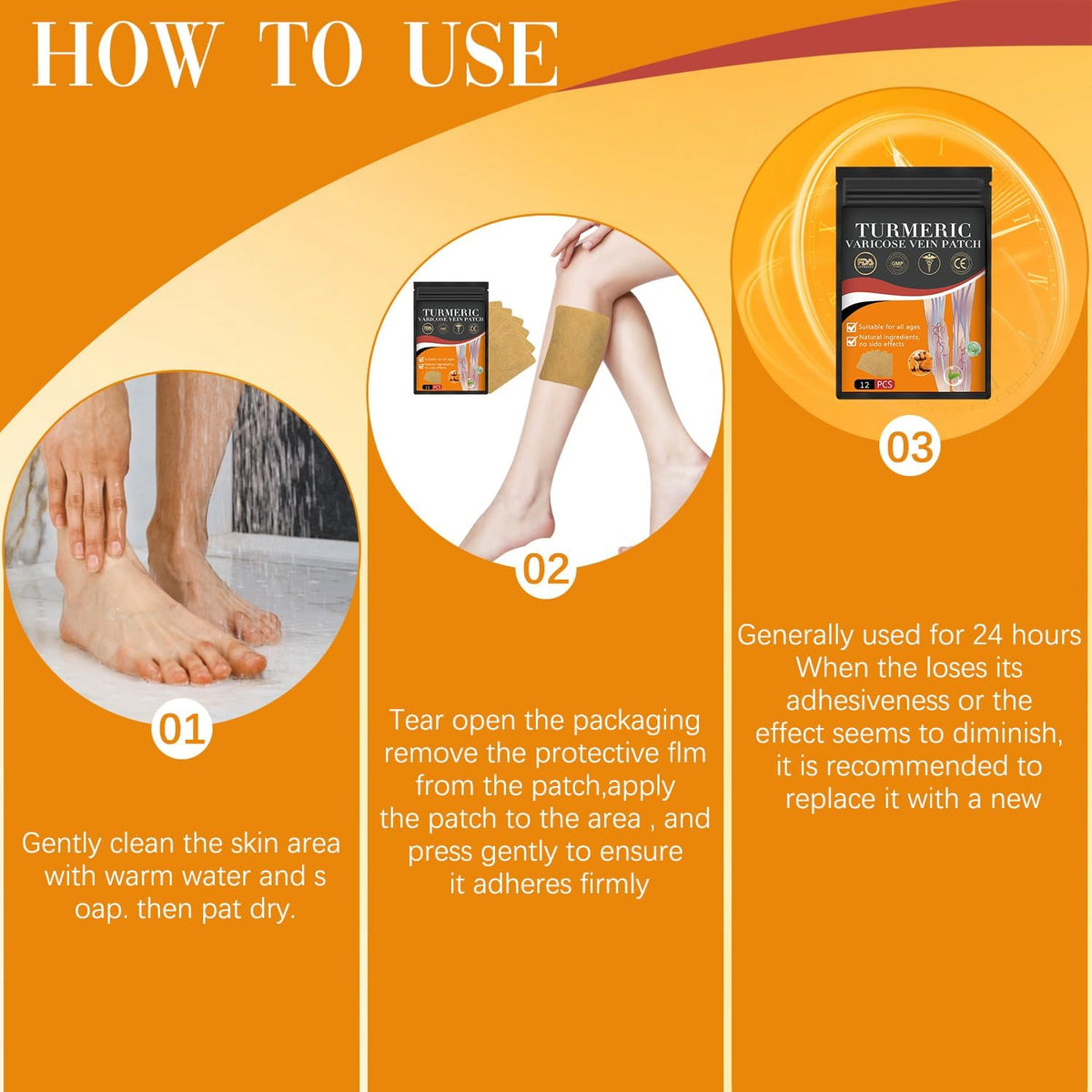 Turmeric Varicose Vein Patches – FLAT 50% OFF | Natural Relief & Healing