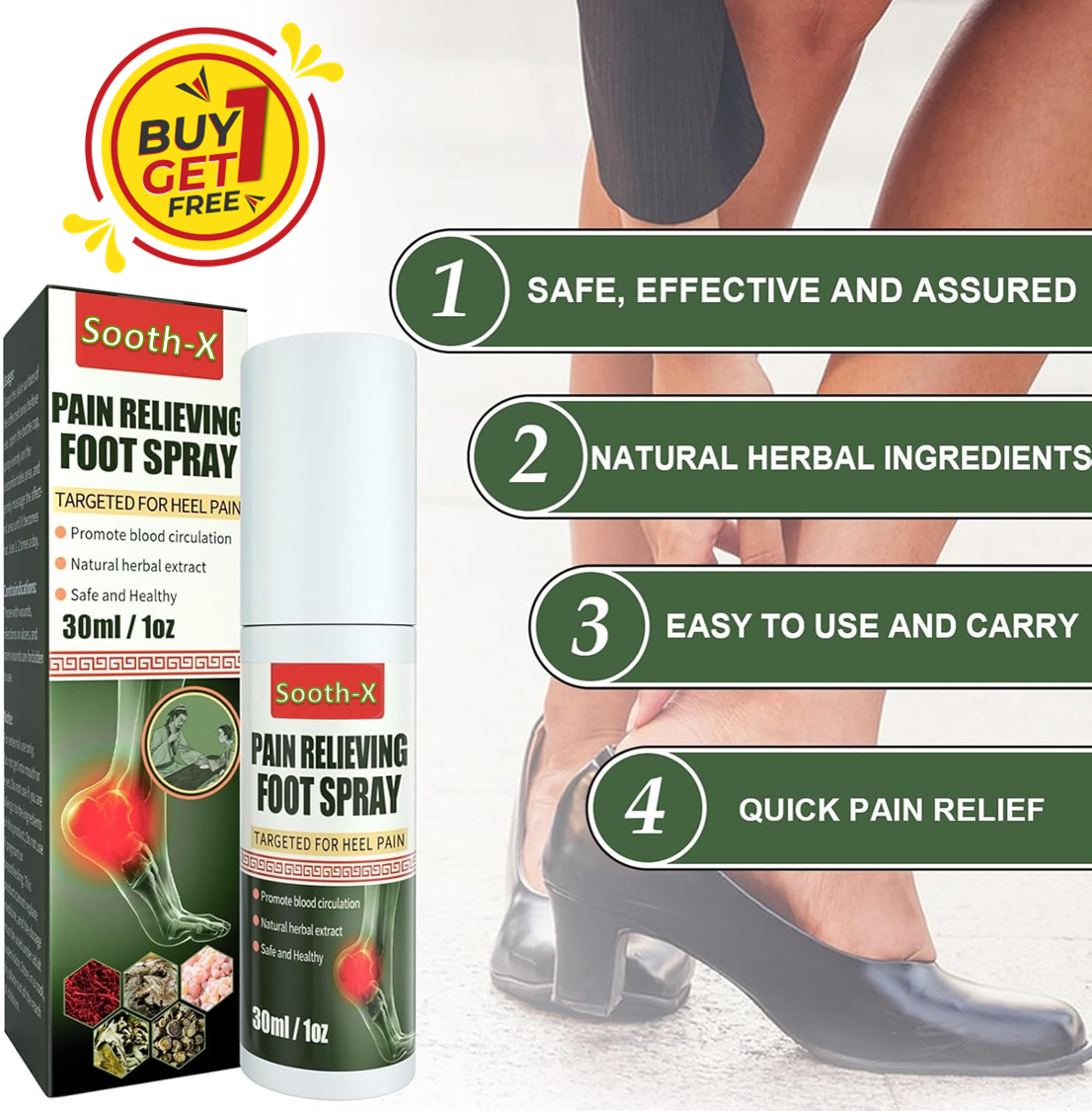 Foot & Joint Pain Relieving Spray – BUY 1 GET 1 FREE | Fast, Effective Pain Relief